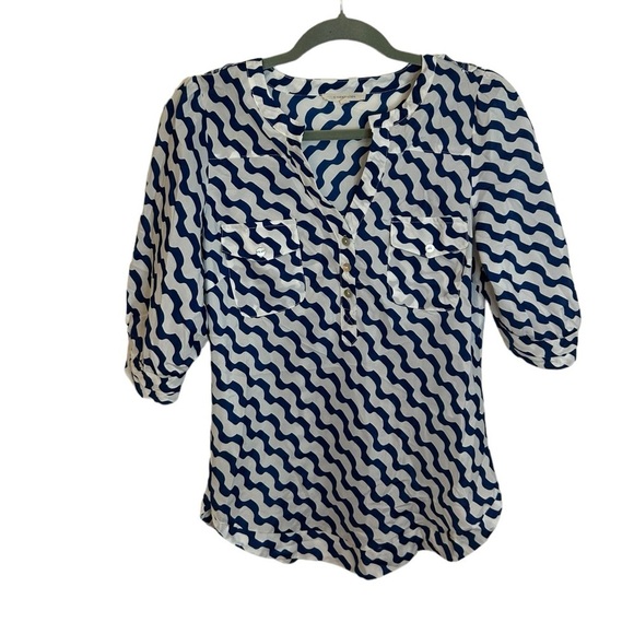 41 HAWTHORN PREPPY TUNIC BLOUSE - Picture 1 of 4